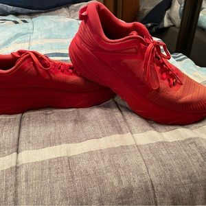 Red Hoka Bondi 7 Shoes
